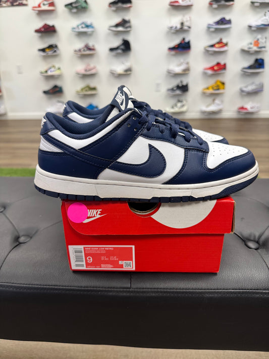 Nike Dunk Low White Midnight Navy - Mens (U9)