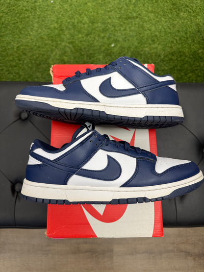 Nike Dunk Low White Midnight Navy - Mens (U9)