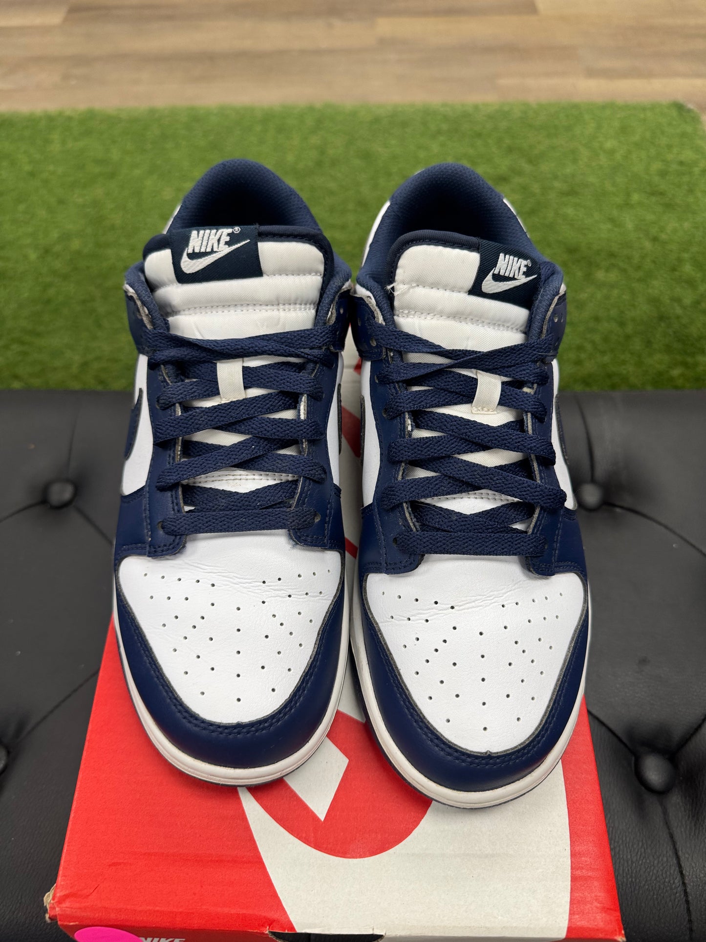 Nike Dunk Low White Midnight Navy - Mens (U9)