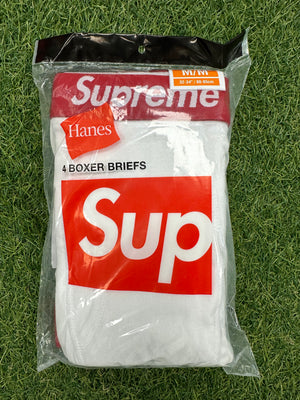 Supreme Hanes Boxer Brief (4 Pack) White - Medium