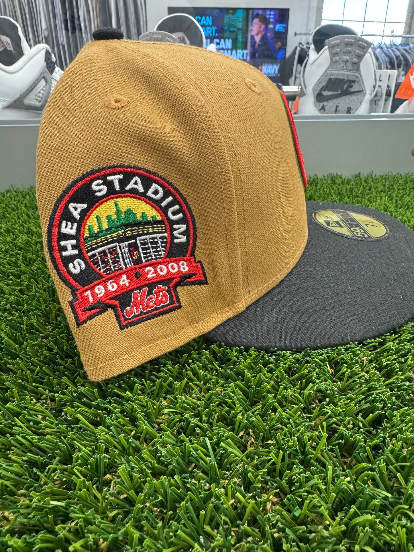 New York Mets wheat/black shea stadium red UV Public Enemy Inspired 7 1/2