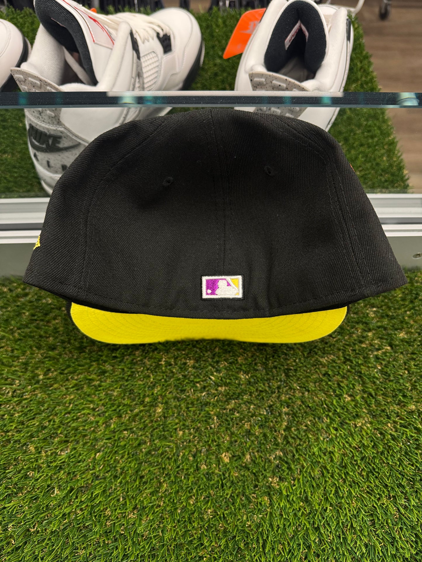 Arizona Diamondbacks Black Fitted Hat Yellow UV 1998 Snake SidePatch (7 1/2)