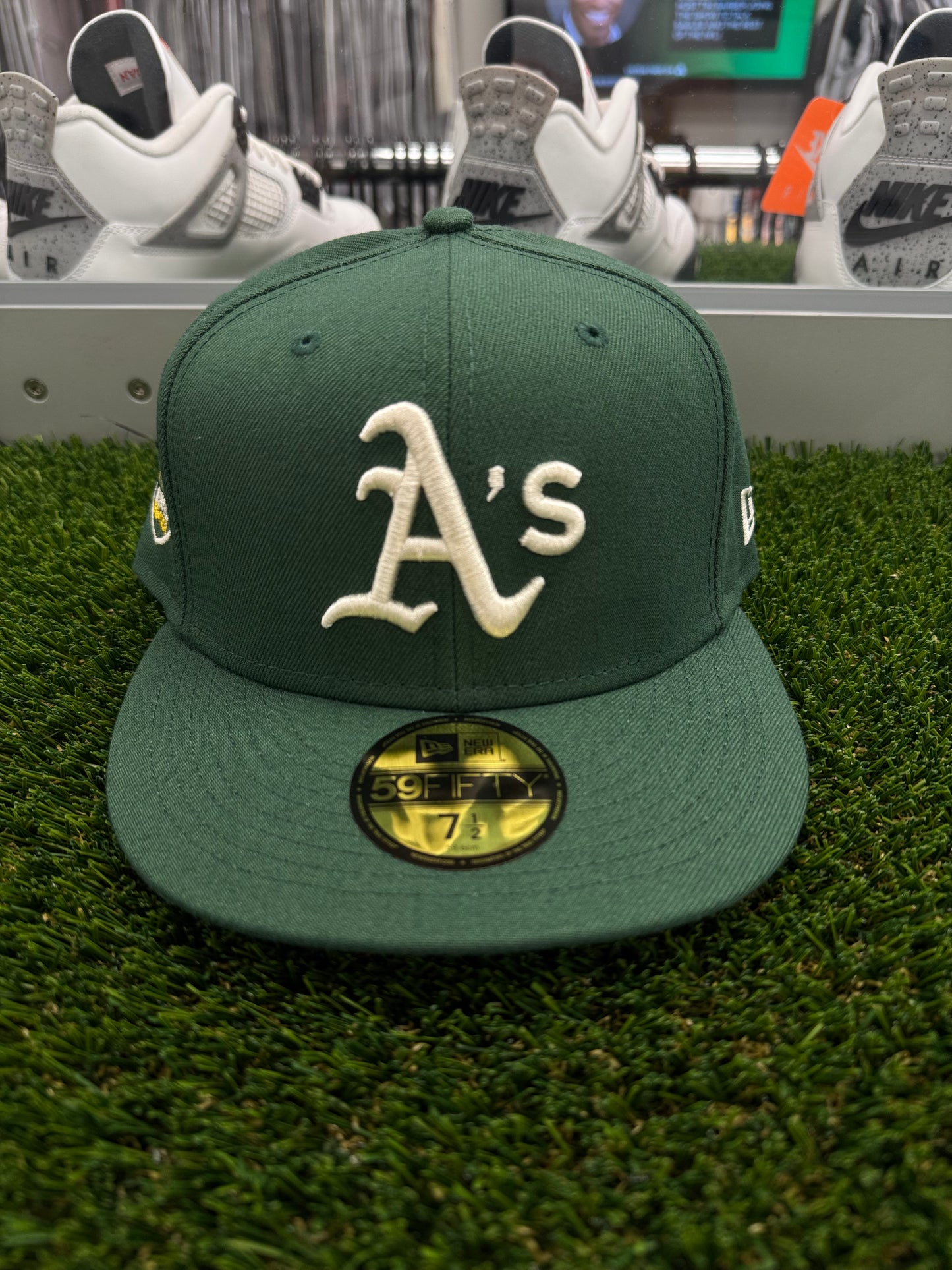 New Era Oakland Athletics 59FIFTY Fitted Hat Cap 50th Season Side Patch - Size 7 1/2 (U)
