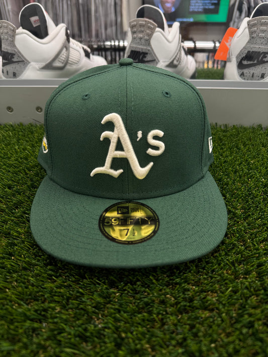 New Era Oakland Athletics 59FIFTY Fitted Hat Cap 50th Season Side Patch - Size 7 1/2 (U)