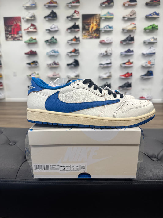 Jordan 1 Retro Low OG SP Fragment x Travis Scott Sail Military Blue - Size 12 (2)
