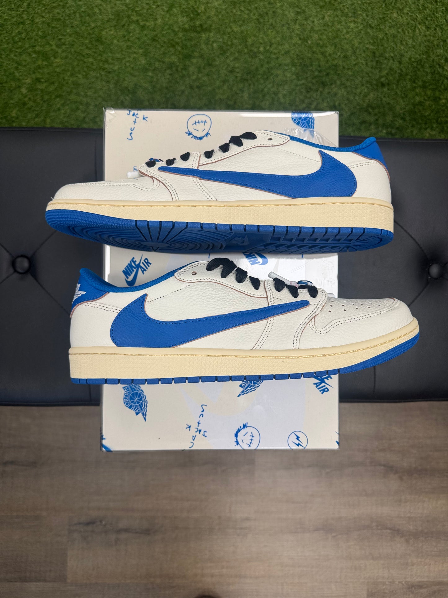 Jordan 1 Retro Low OG SP Fragment x Travis Scott Sail Military Blue - Size 12 (2)