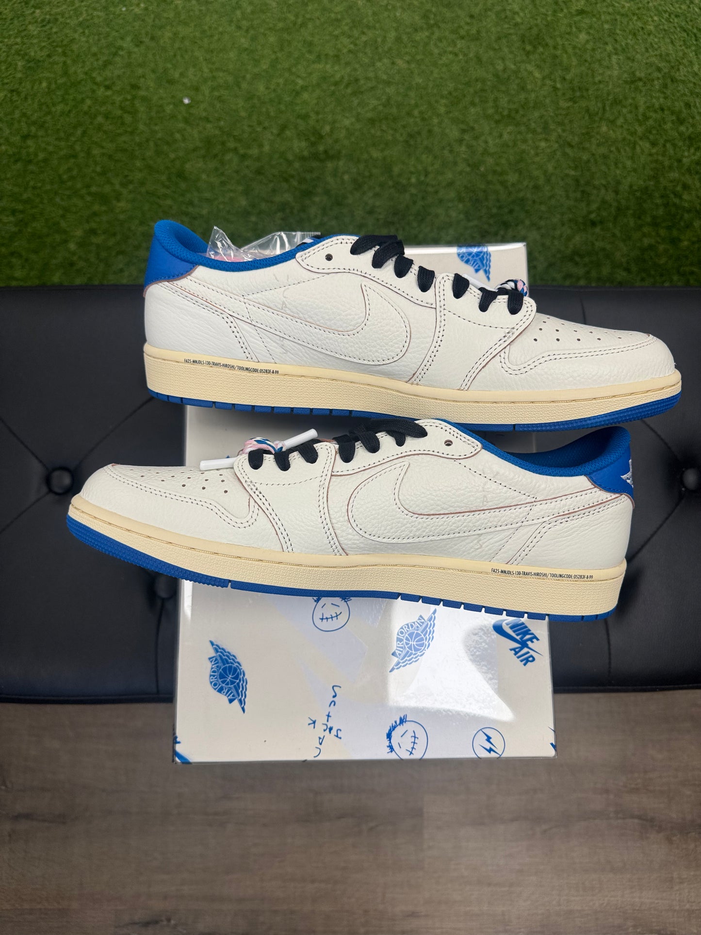 Jordan 1 Retro Low OG SP Fragment x Travis Scott Sail Military Blue - Size 12 (2)