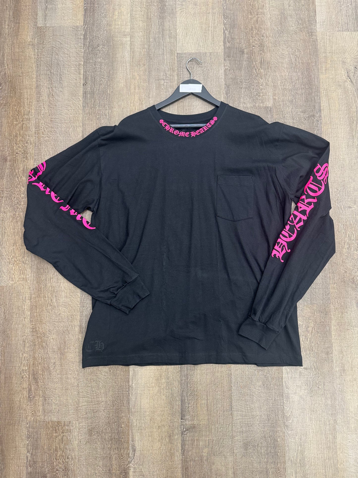 Chrome Hearts Long Sleeve Pocket Crew Hot Pink/Black - Size 2XL