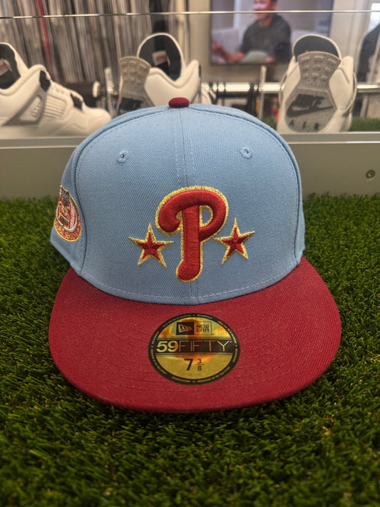 Phillies Fitted Blue 2004 Patch Fitted Hat - Size 7 3/8