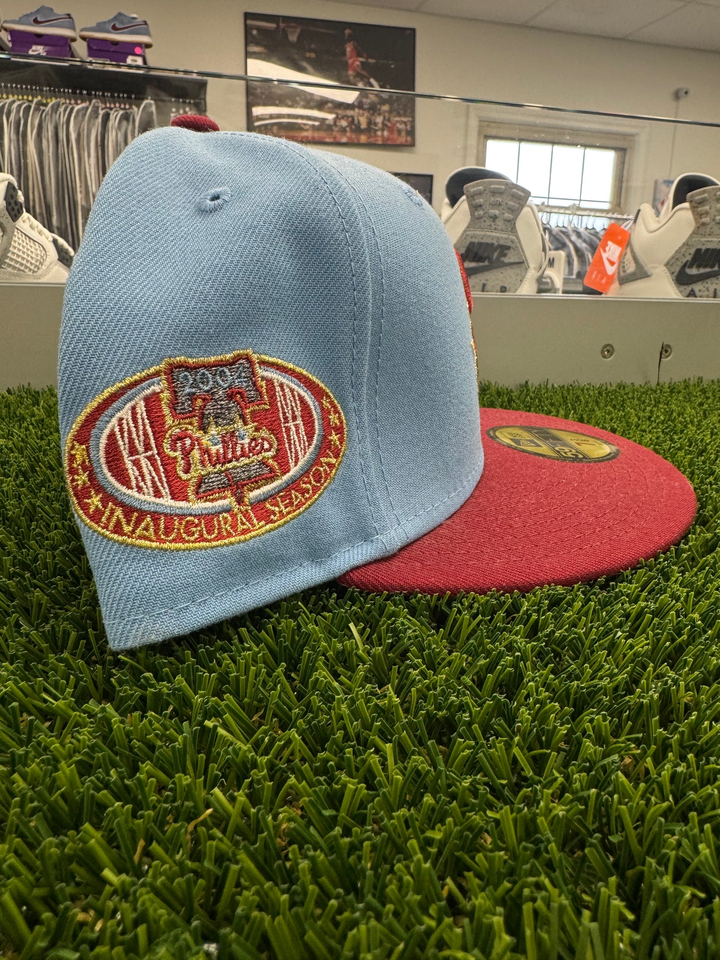 Phillies Fitted Blue 2004 Patch Fitted Hat - Size 7 3/8