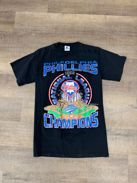 Vintage Starter Philadelphia Phillies Volcano 1993 T-Shirt MLB Baseball - Size Medium