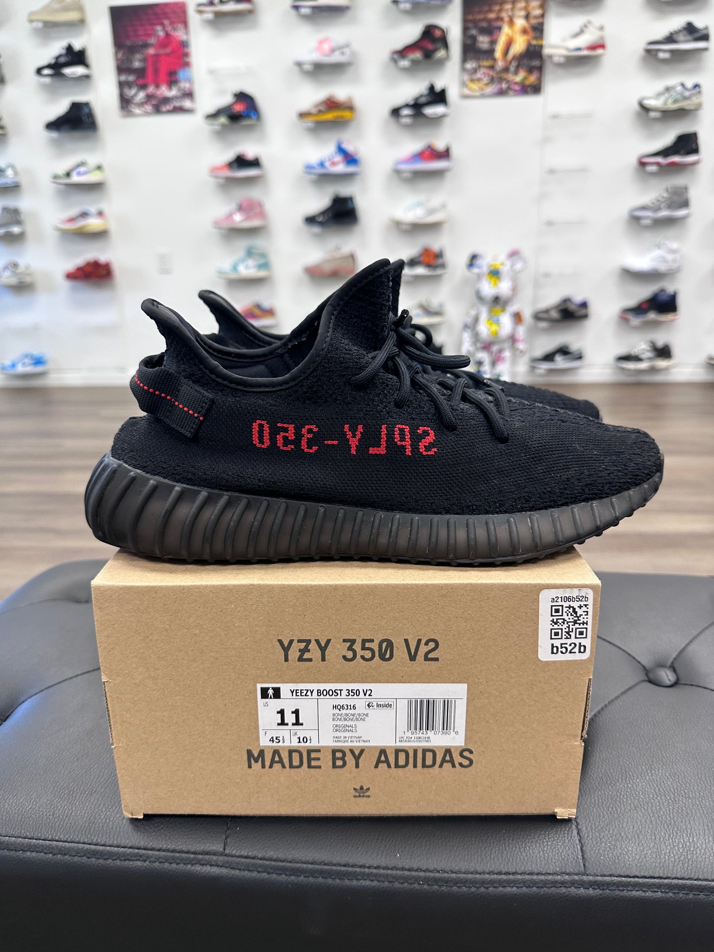 adidas Yeezy Boost 350 V2 Black Red - Size 12 (U)