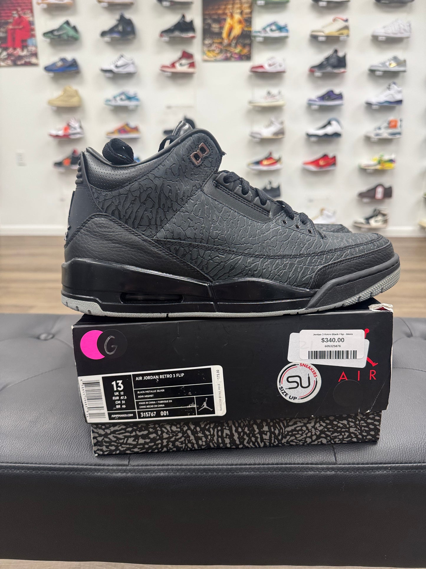Jordan 3 Retro Black Flip - Size 13