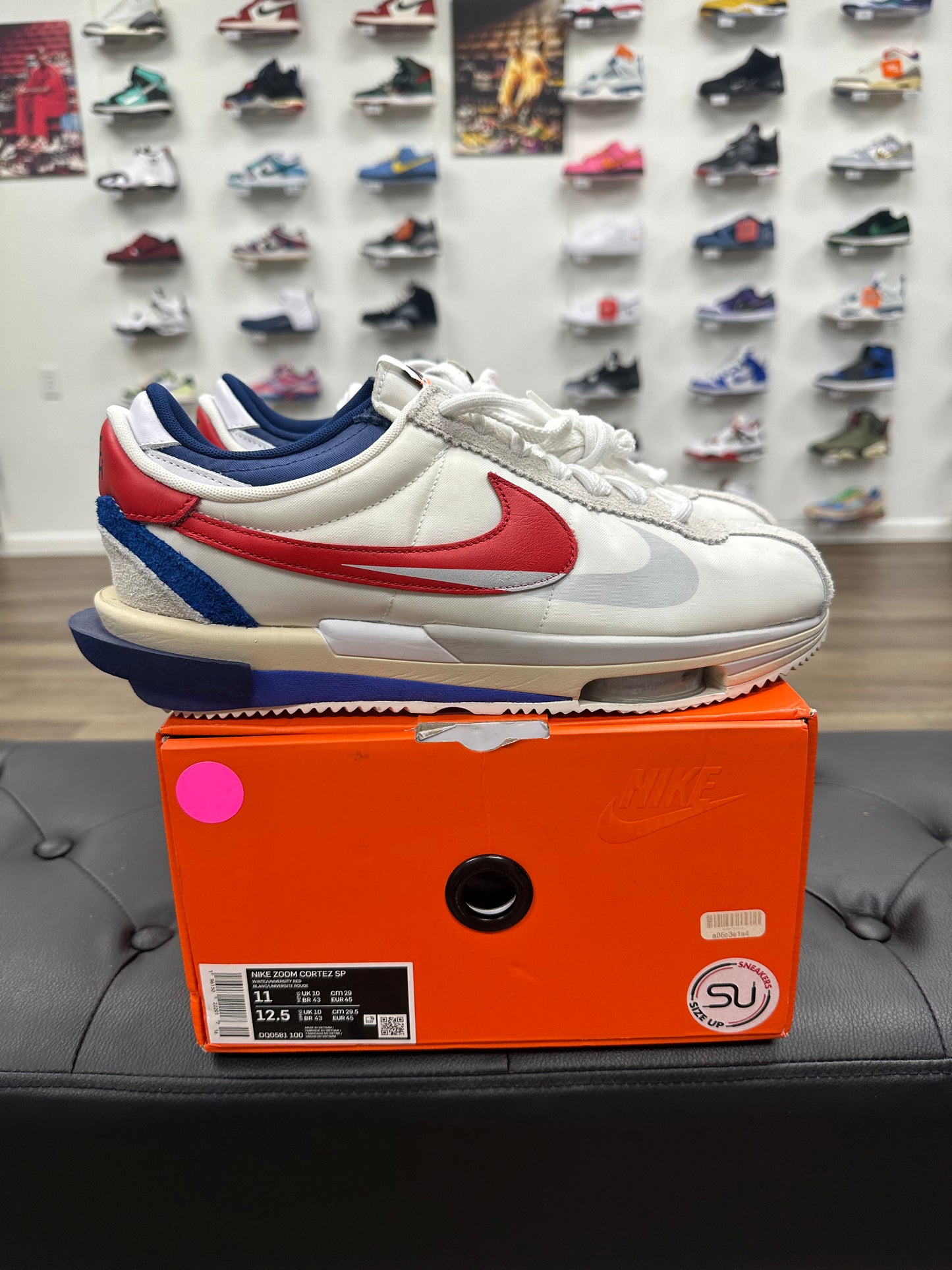 Nike Zoom Cortez SP sacai White University Red Blue - Size 11 (U)