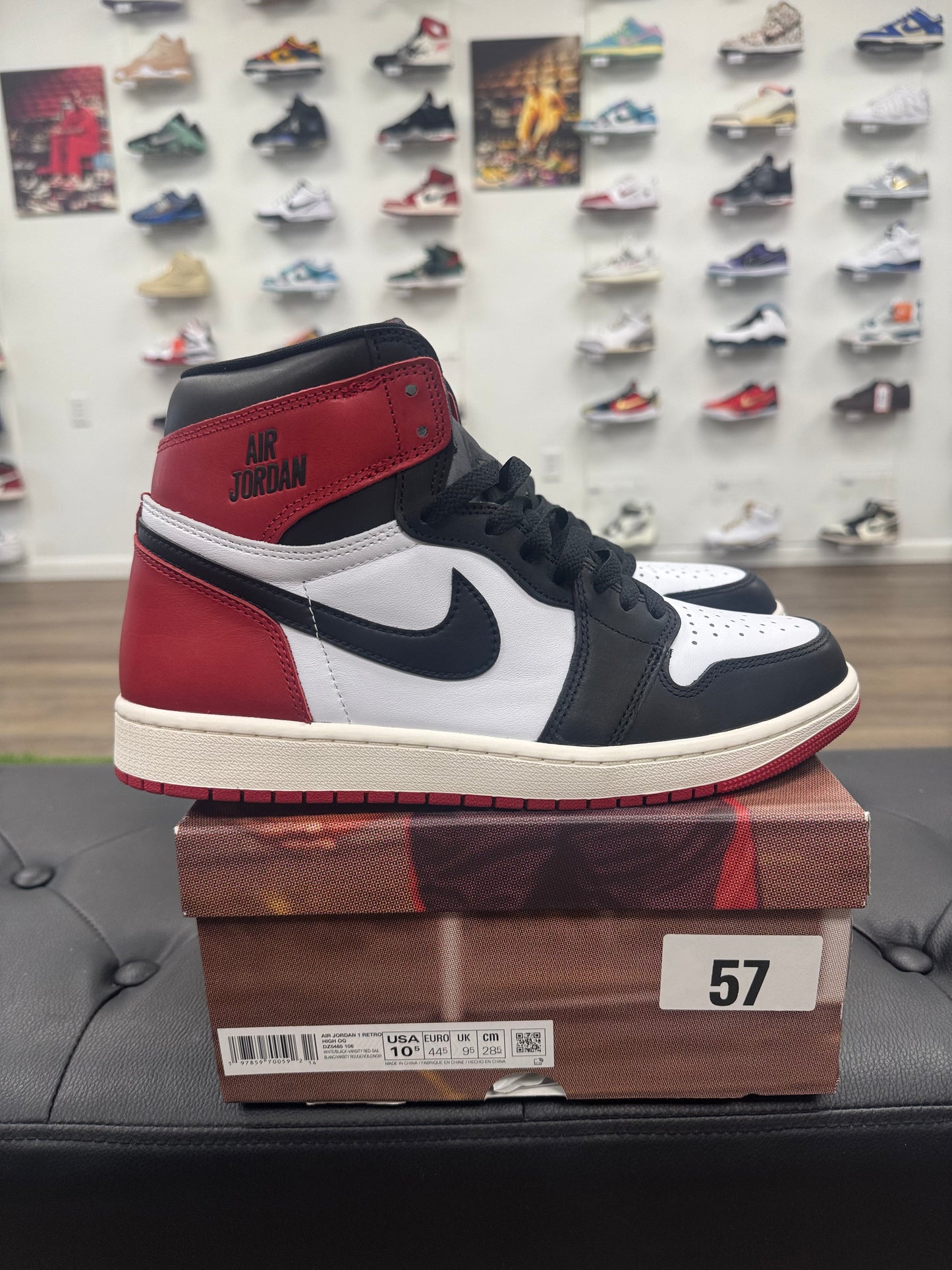 Jordan 1 Retro High OG Black Toe Reimagined - Size 10.5 (U)