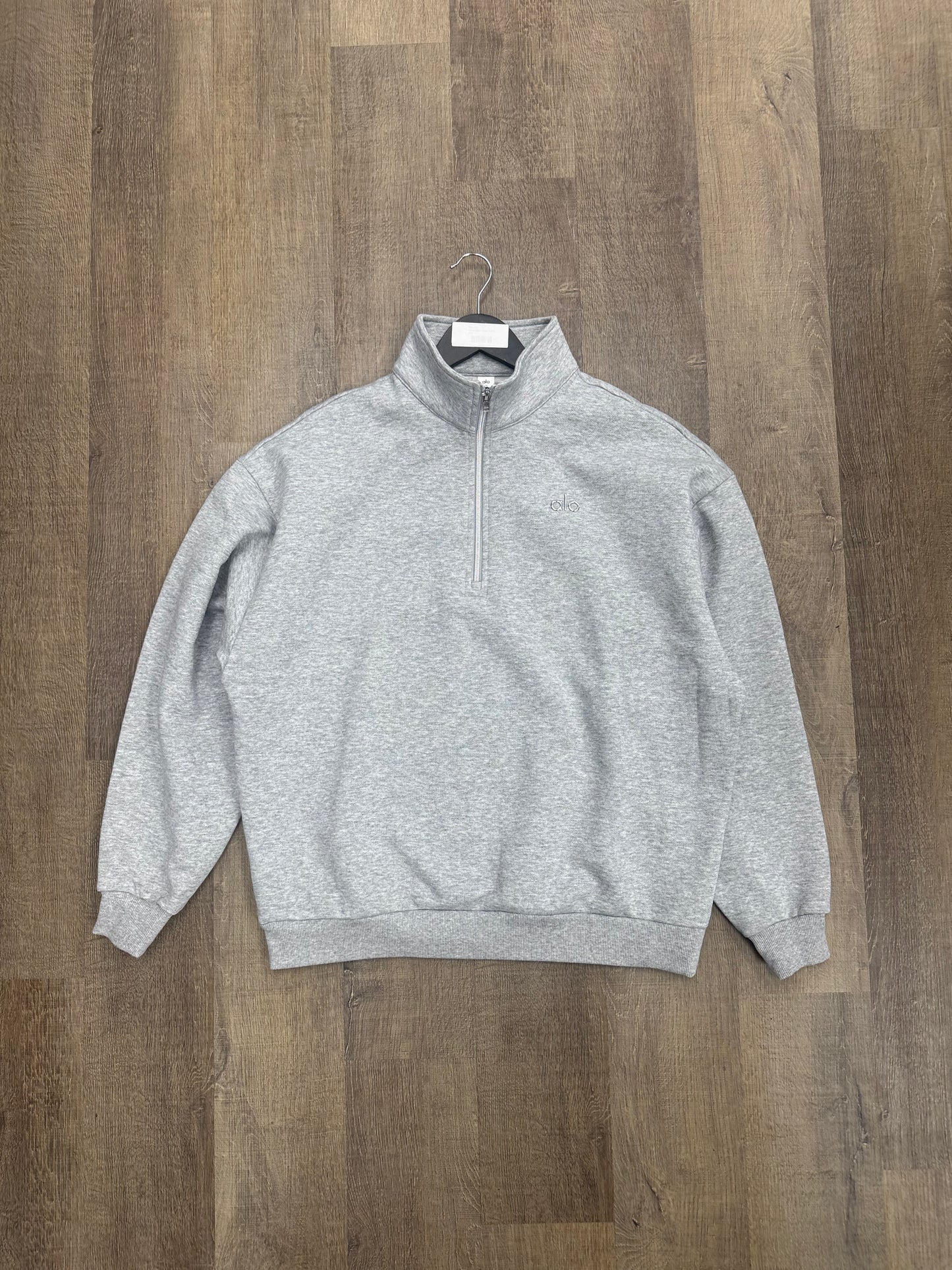 ALO Accolade 1/4 Zip Pullover Sweatshirt Grey (Women's) - Size Medium
