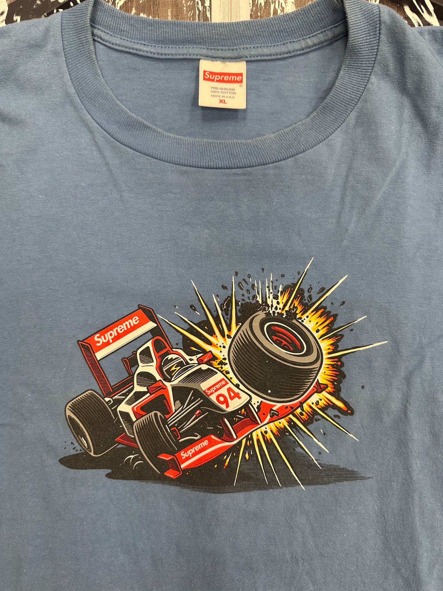 Supreme Crash Tee (FW21) Dusty Light Royal - Size XL (U)