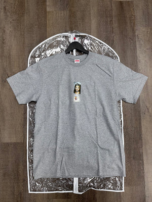 Supreme Prayer Card Box Logo Tee Heather Grey - Size Large