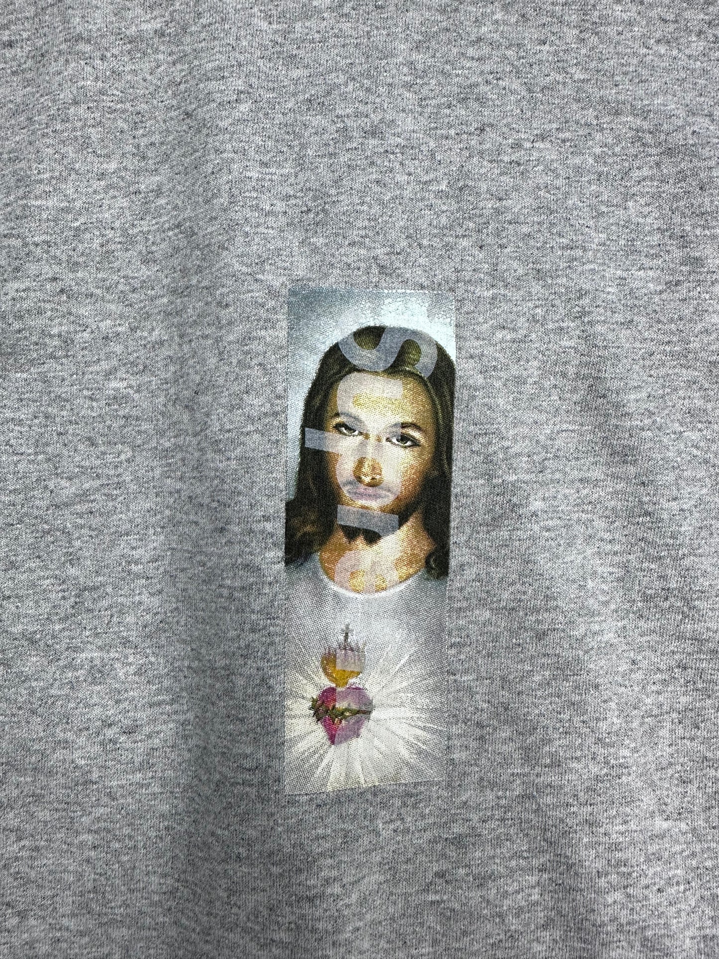 Supreme Prayer Card Box Logo Tee Heather Grey - Size Large