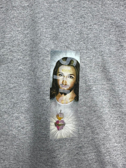 Supreme Prayer Card Box Logo Tee Heather Grey - Size Large