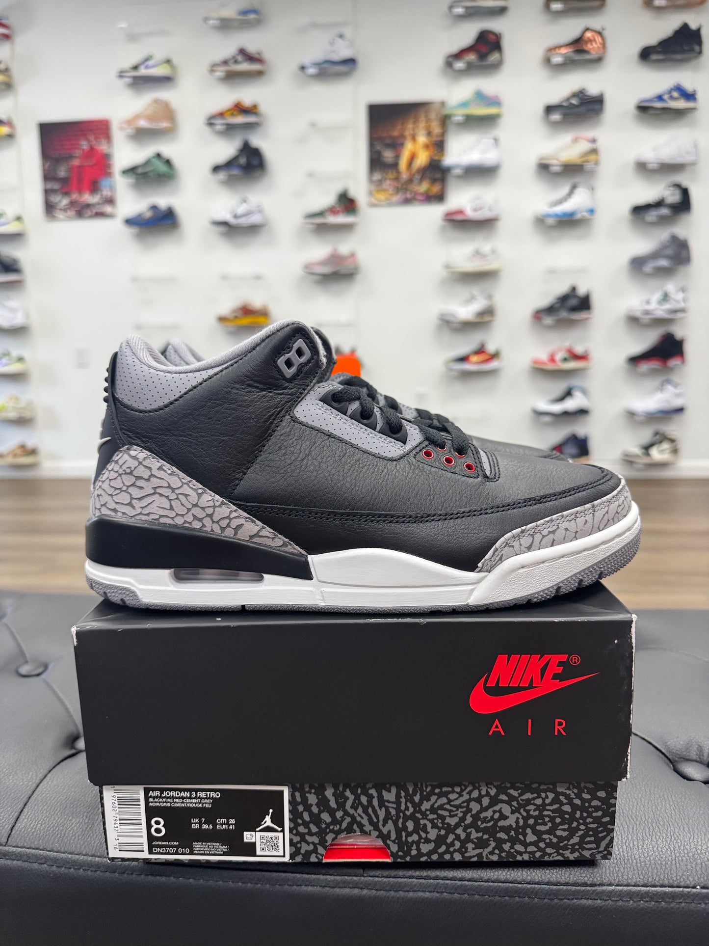 Jordan 3 Retro OG Black Cement (2024) - Size 8