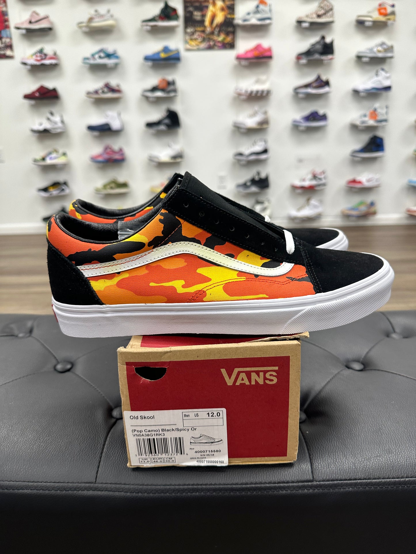 Vans Old Skool Pop Camo Orange - Size 12