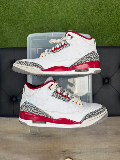 Jordan 3 Retro Cardinal Red - Size 10.5 (U)