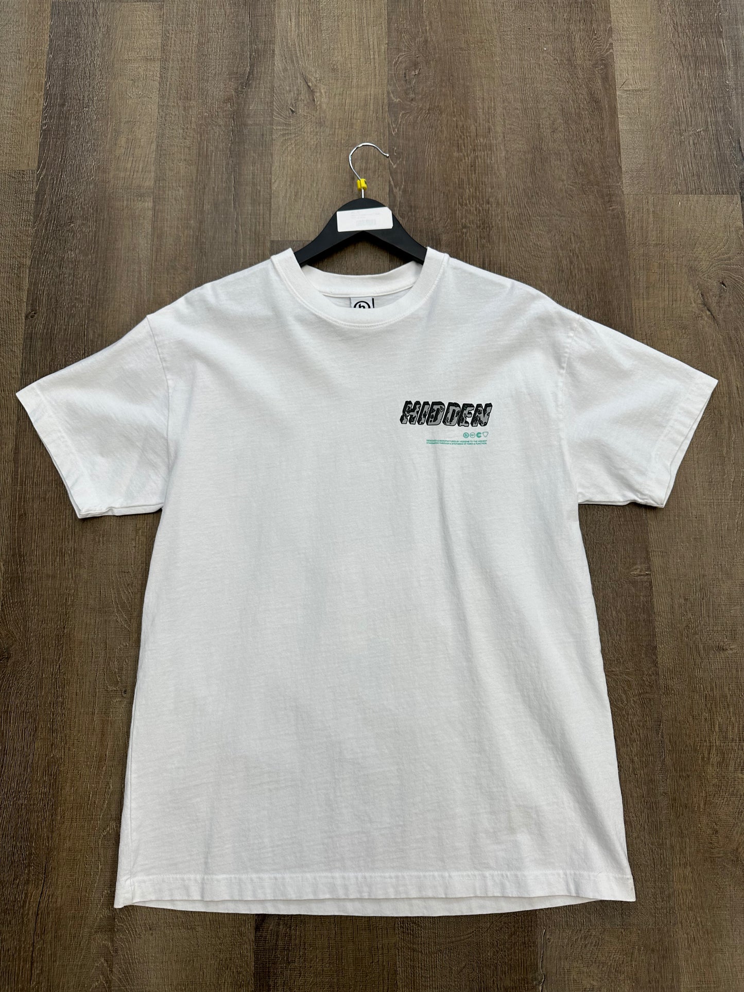 Hidden x Daniel Arsham Eroded H Logo Tee White - Size Medium