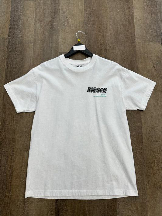 Hidden x Daniel Arsham Eroded H Logo Tee White - Size Medium