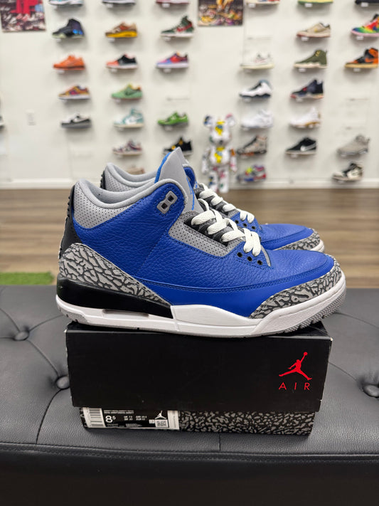 Jordan 3 Retro Varsity Royal Cement - Size 8.5 (U)