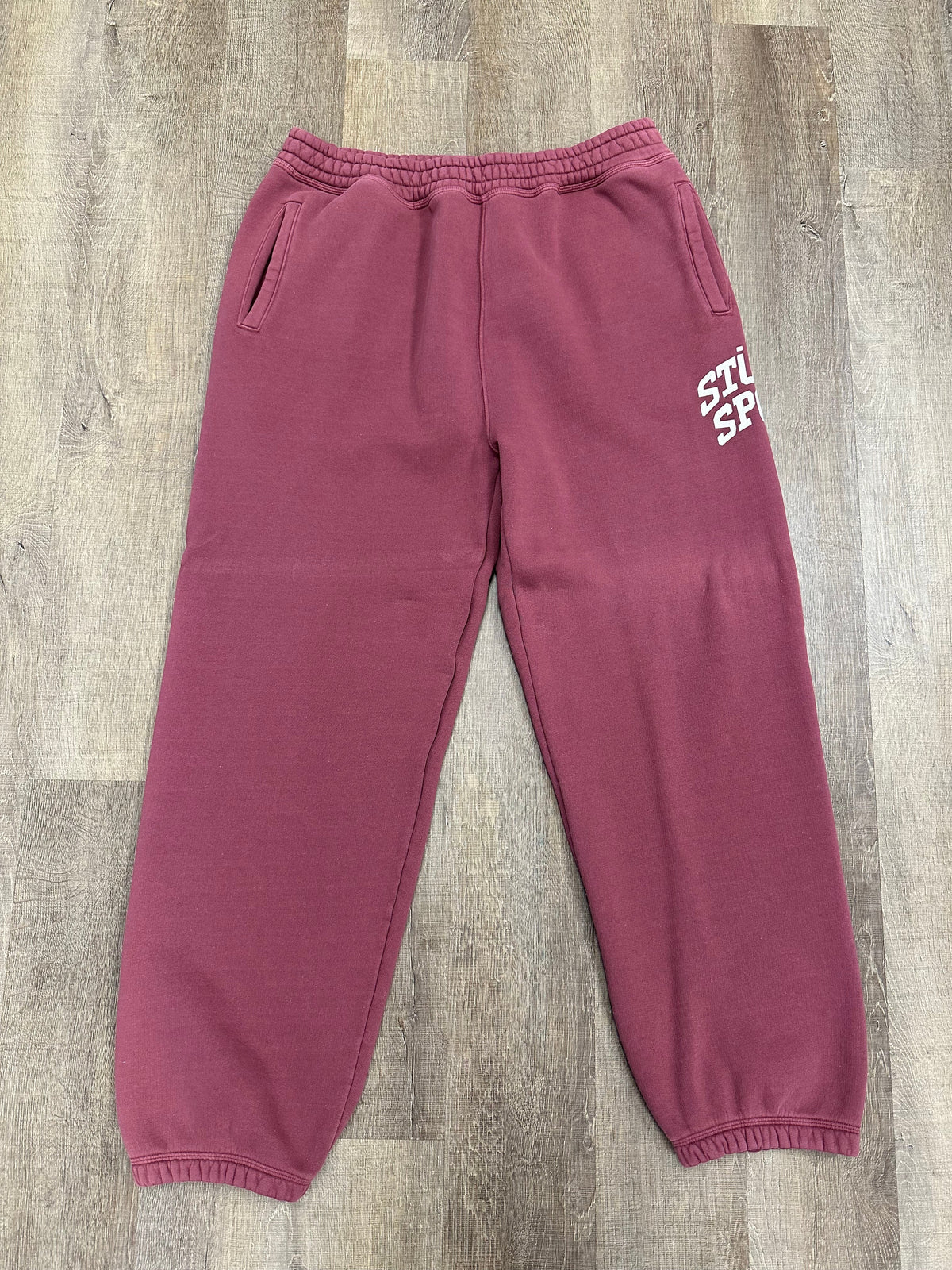 Stussy Sport Crackle Fleece Sweatpant Burgundy