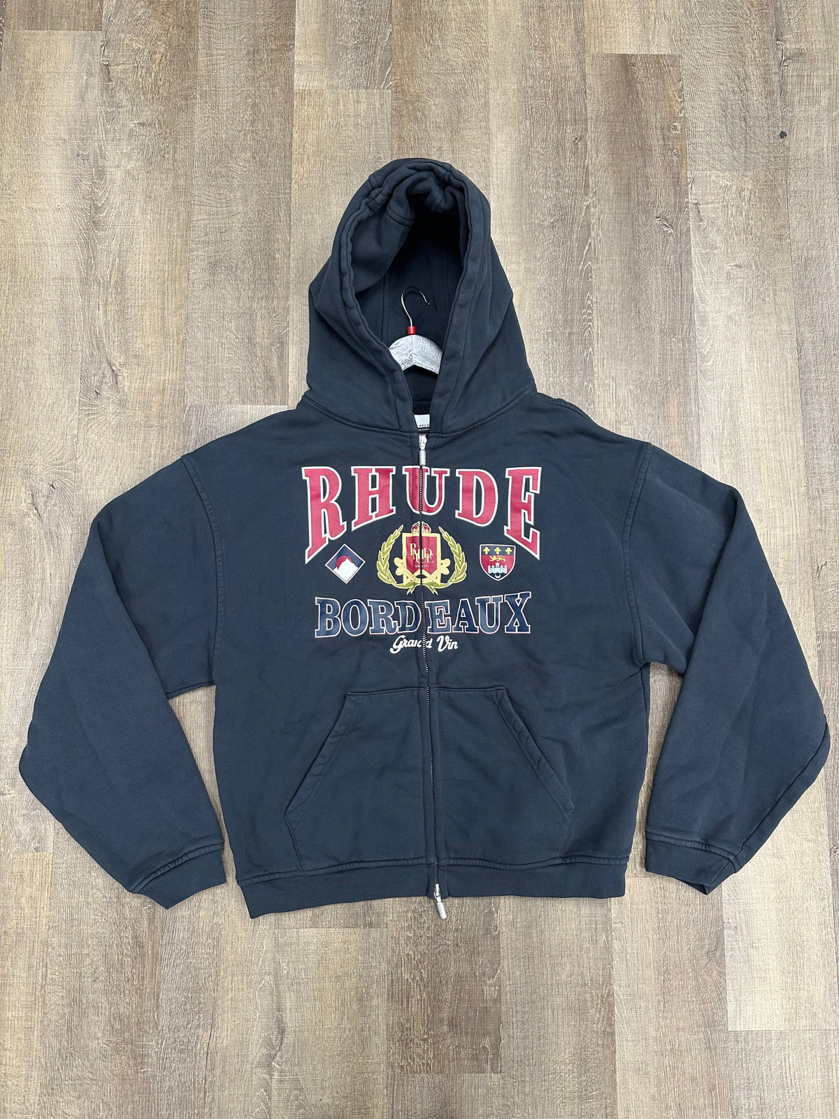 RHUDE Bordeaux Grand Vin Zip-Up Hoodie