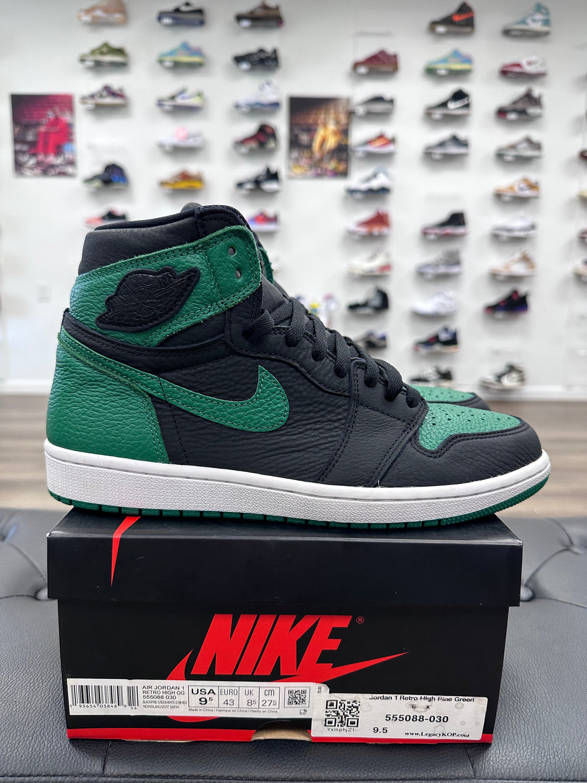 Jordan 1 Retro High Pine Green Black