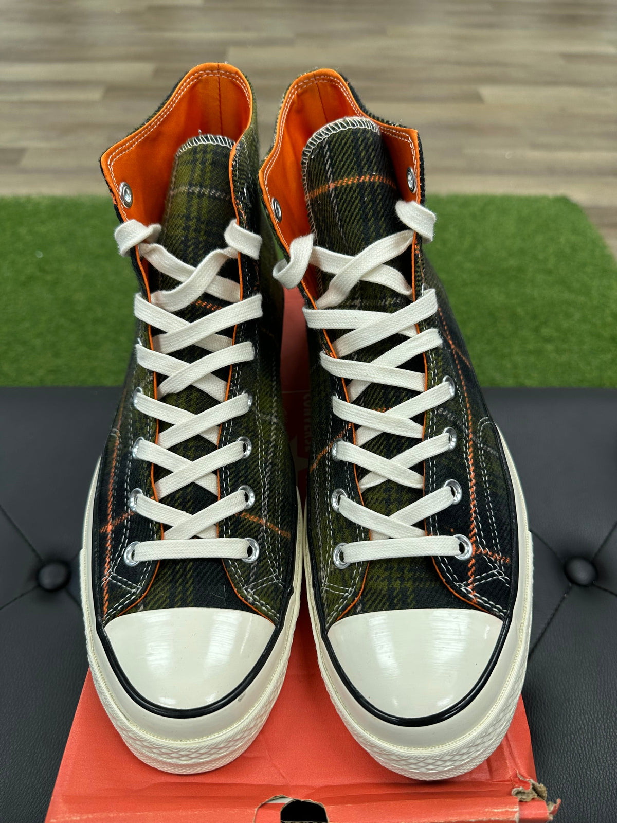 Converse Chuck Taylor All Star 70 Hi Plaid Pack Medium Olive