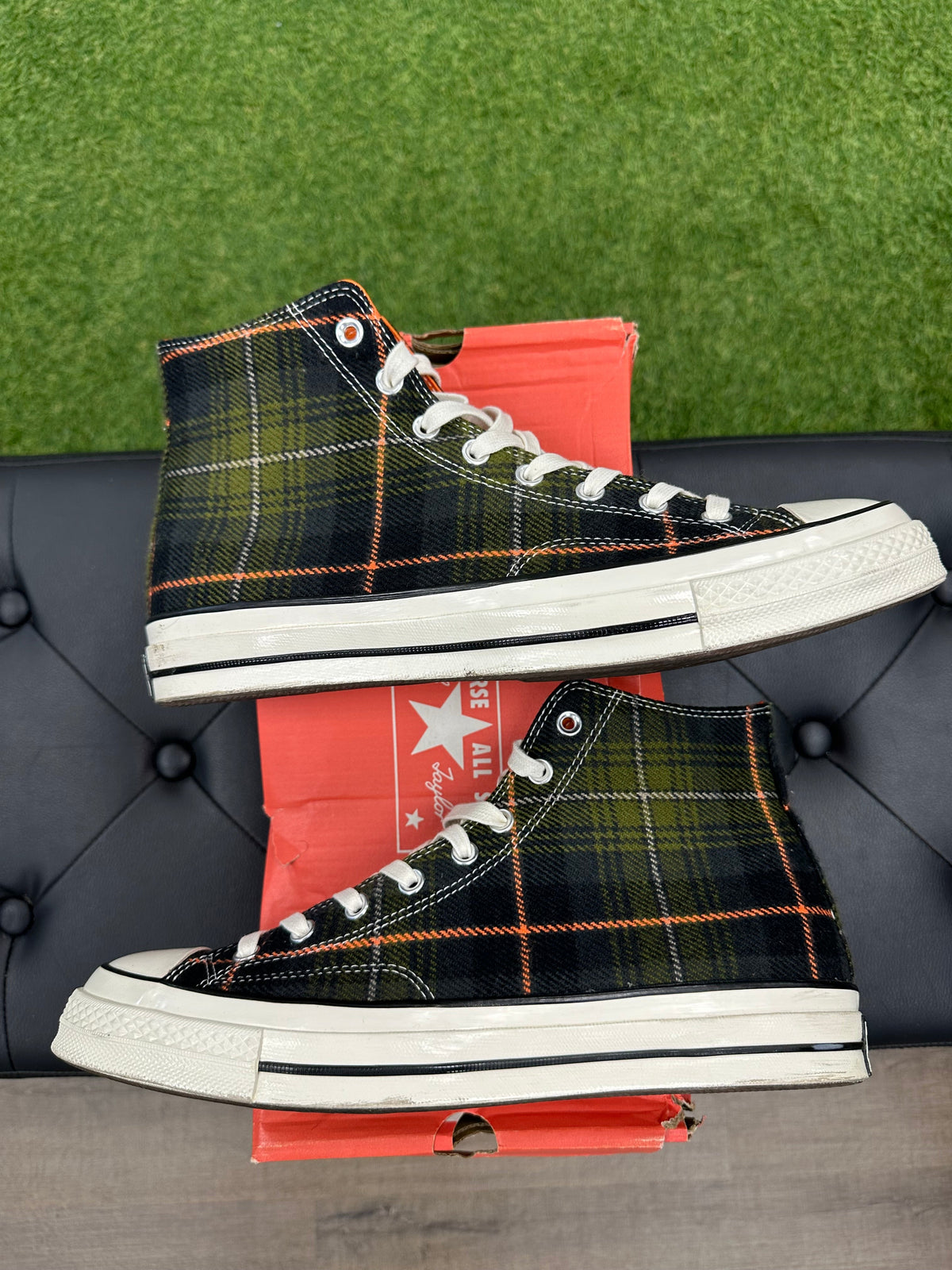 Converse Chuck Taylor All Star 70 Hi Plaid Pack Medium Olive