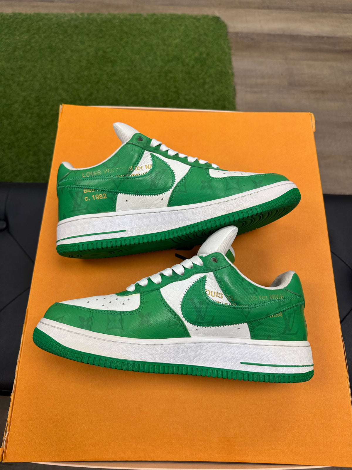 Louis Vuitton Nike Air Force 1 Low By Virgil Abloh White Green