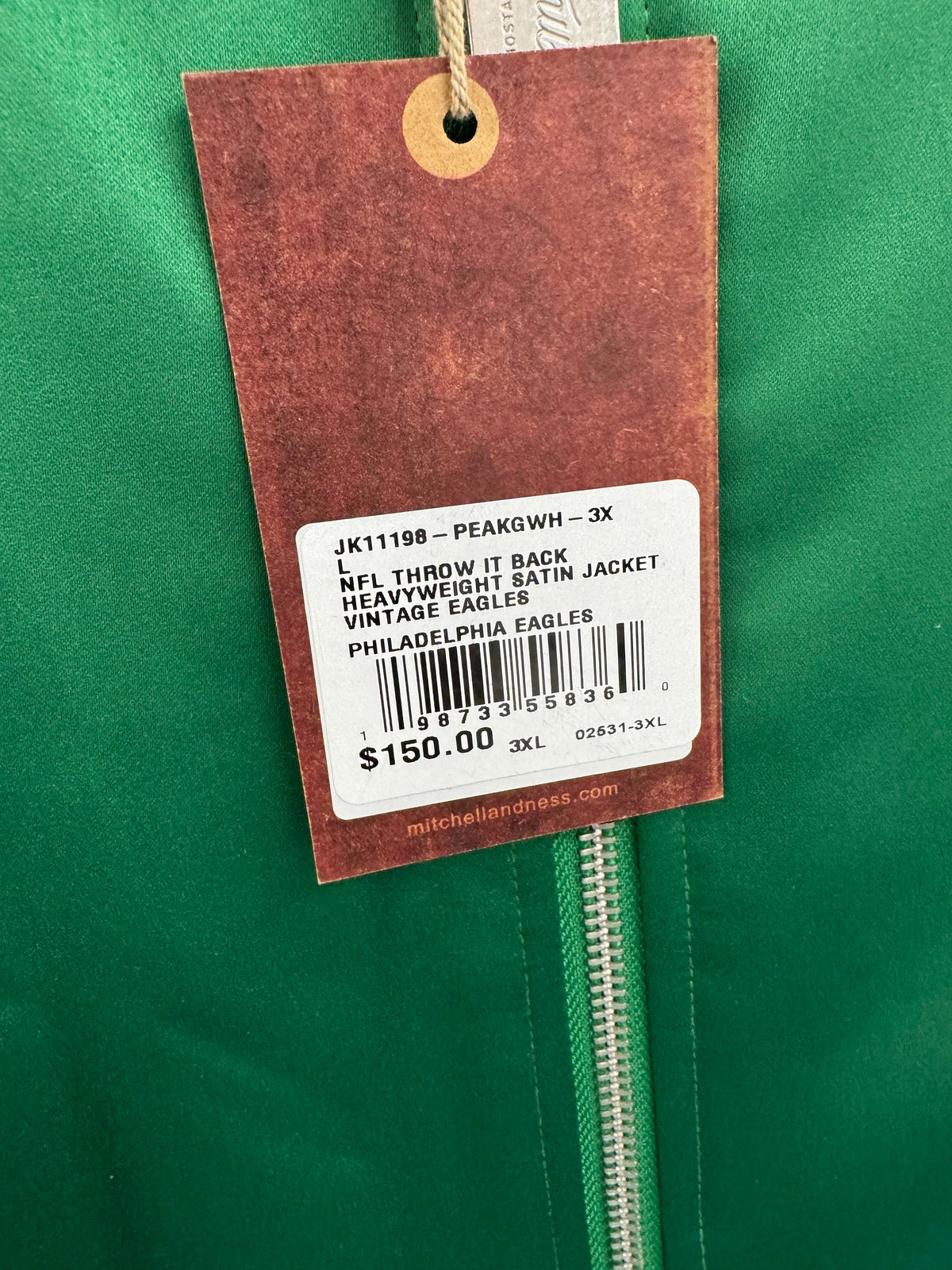 Philadelphia Eagles Mitchell & Ness Zip Jacet Throwback