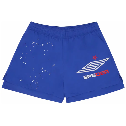 SP5DER Double Layer Pro Blue Shorts - Mens