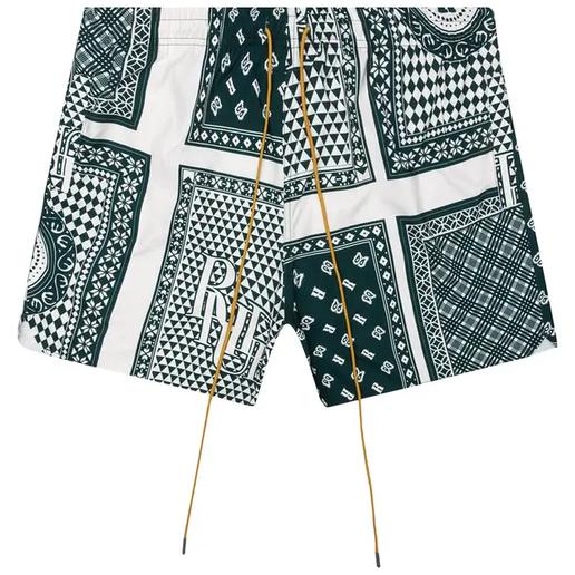 Rhude Card Print Trunk Green/White - Mens