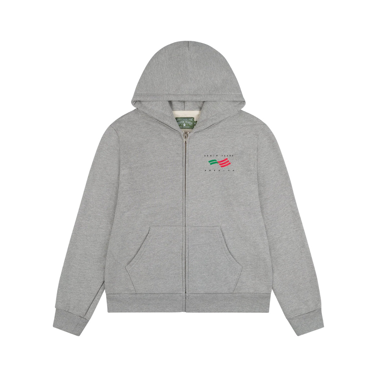 Denim Tears America Sportswear Zip Hoodie Grey- Mens