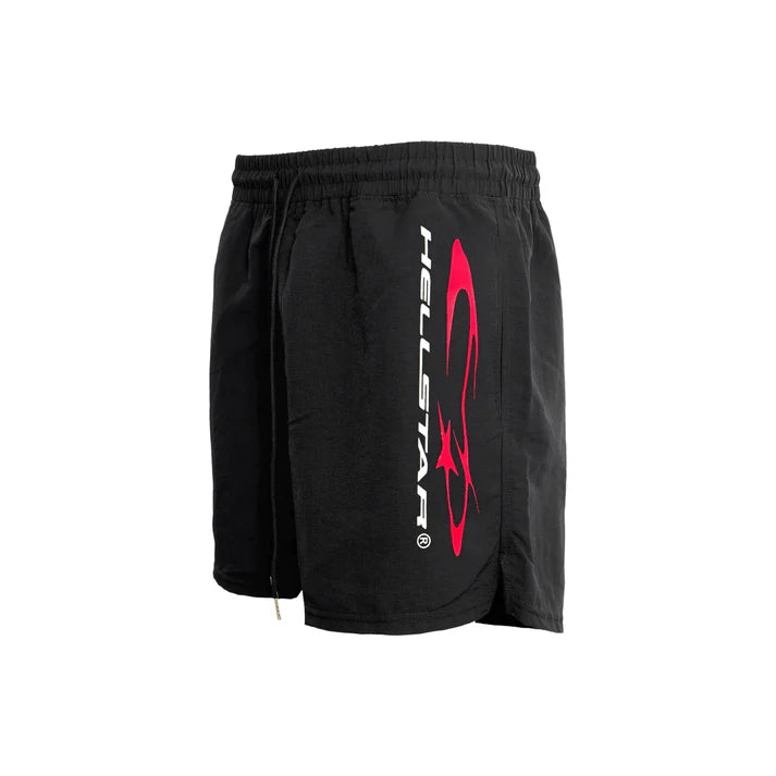 Hellstar HStar Vertical Atheltic Shorts Black/Red - Size Medium